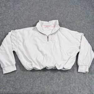 Free People White Quarter-Zip Sweatshirt